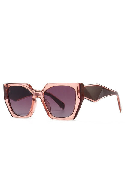 Lunettes de soleil œil de chat polygonales rétro