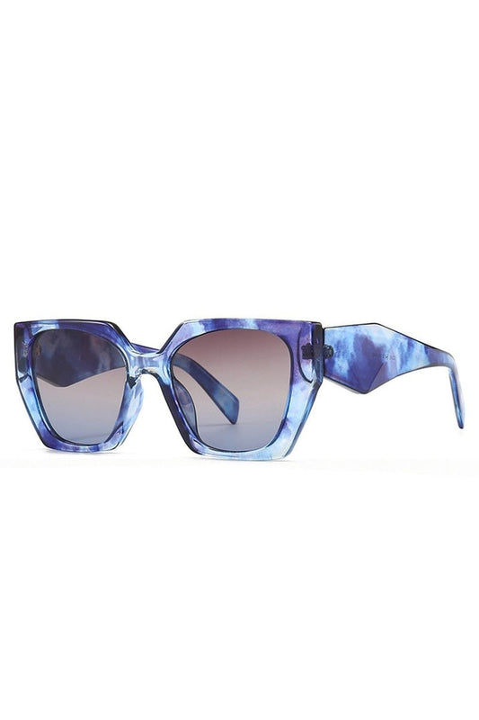 Lunettes de soleil œil de chat polygonales rétro