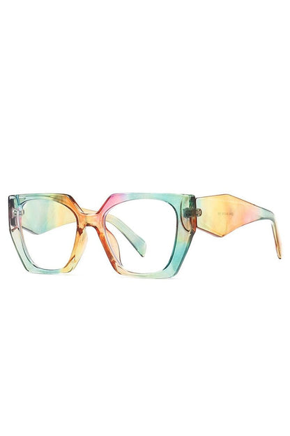 Lunettes de soleil œil de chat polygonales rétro