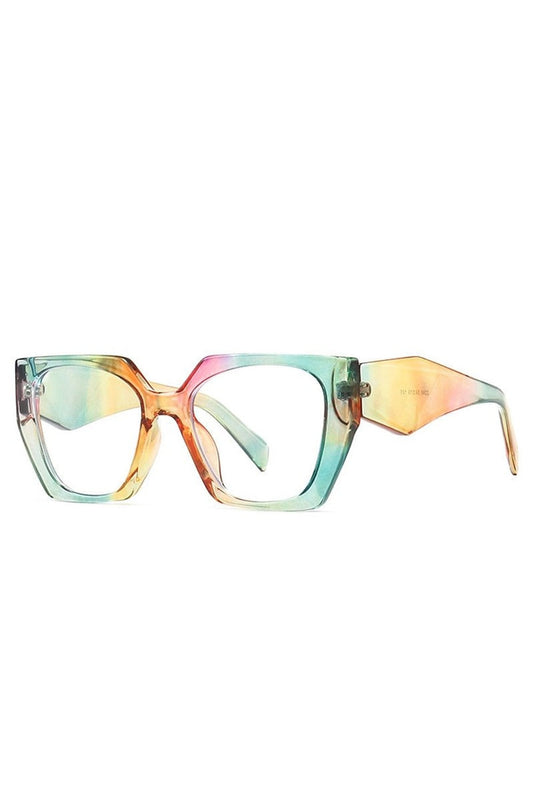Lunettes de soleil œil de chat polygonales rétro