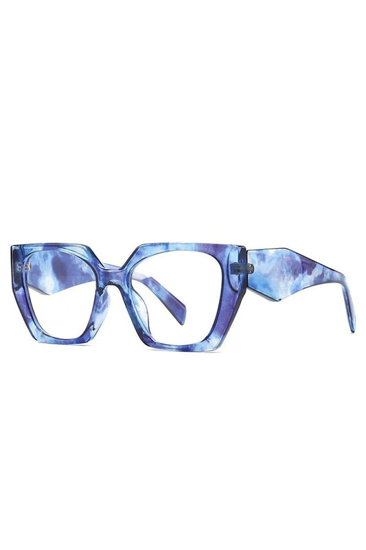 Lunettes de soleil œil de chat polygonales rétro
