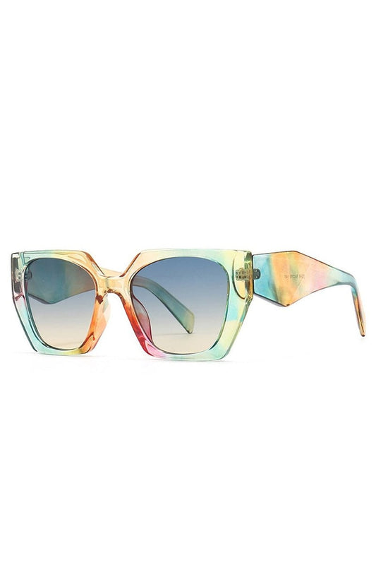 Lunettes de soleil œil de chat polygonales rétro