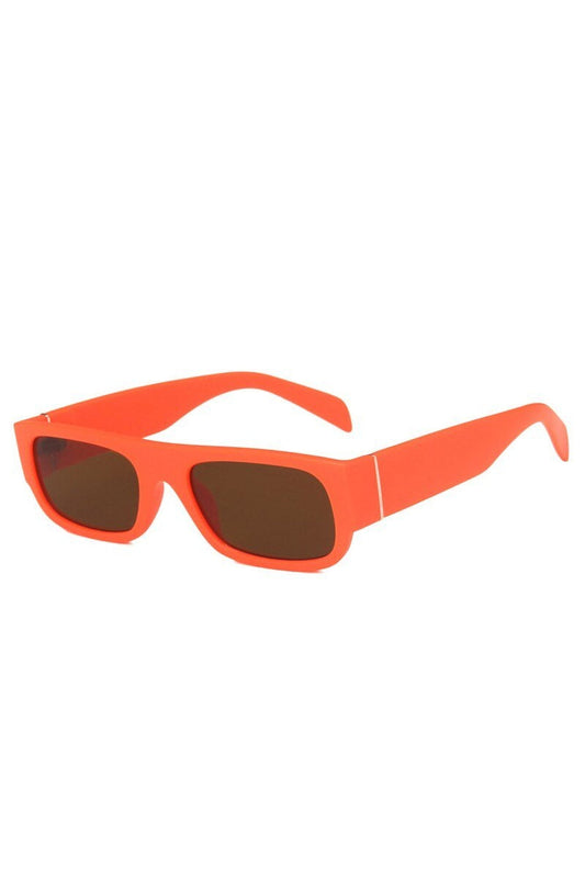 Lunettes de soleil rectangulaires rétro violettes champagne
