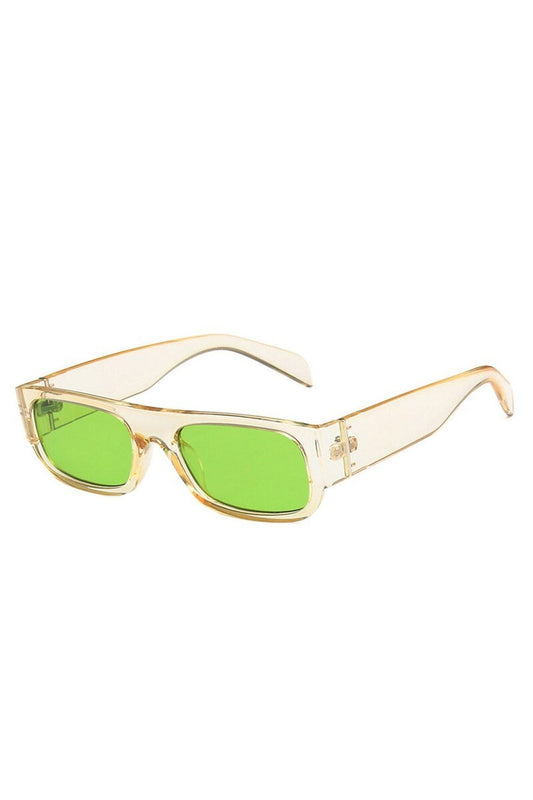 Lunettes de soleil rectangulaires rétro violettes champagne