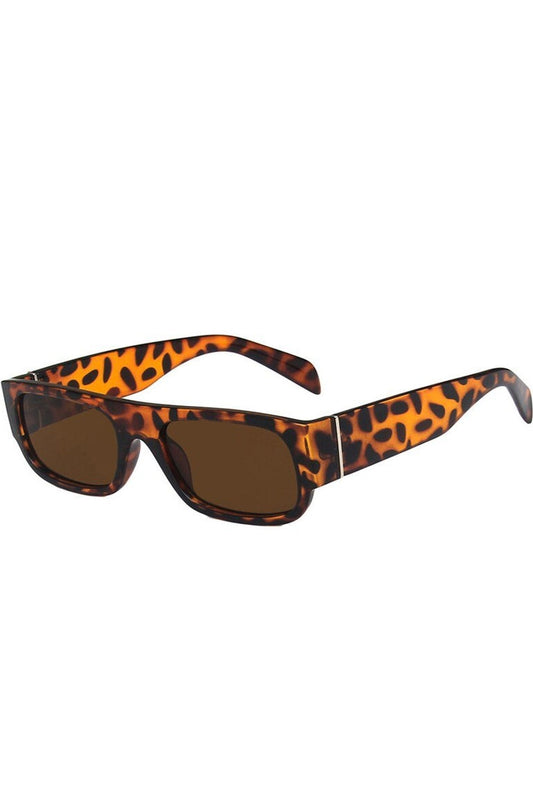 Lunettes de soleil rectangulaires rétro violettes champagne