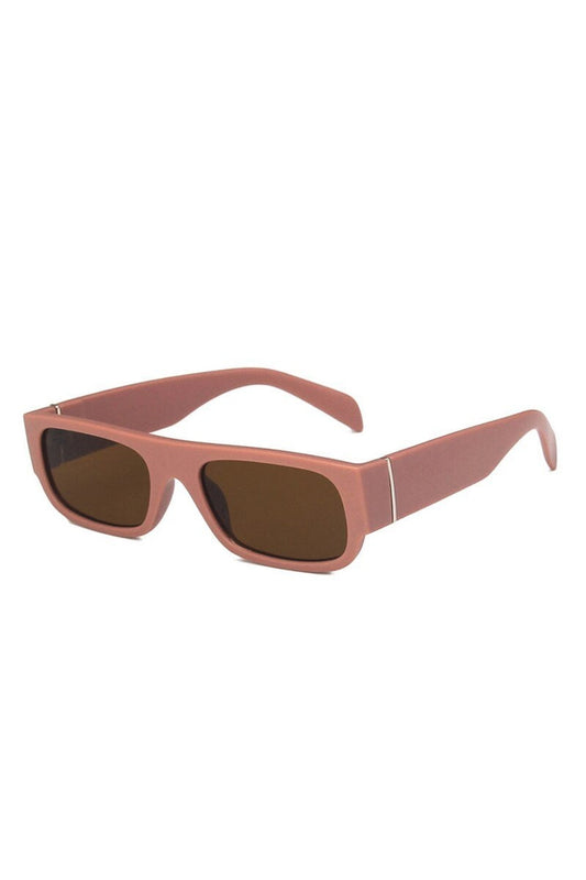 Lunettes de soleil rectangulaires rétro violettes champagne