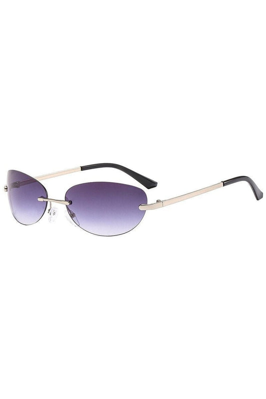Lunettes de soleil ovales transparentes sans monture