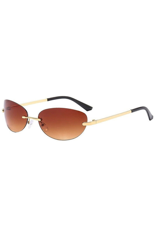 Lunettes de soleil ovales transparentes sans monture