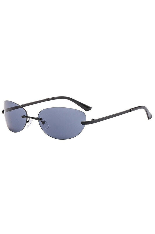 Lunettes de soleil ovales transparentes sans monture
