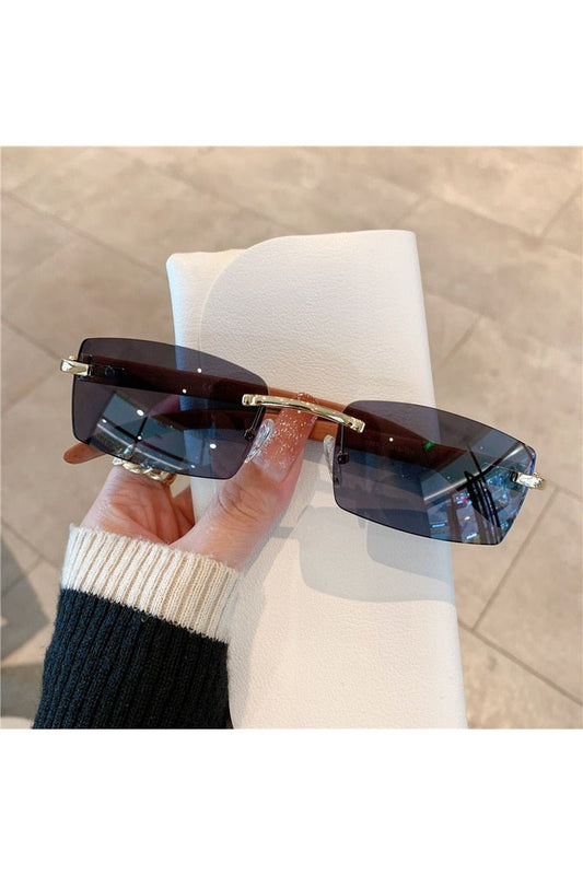 Lunettes de soleil sans monture à motif bois