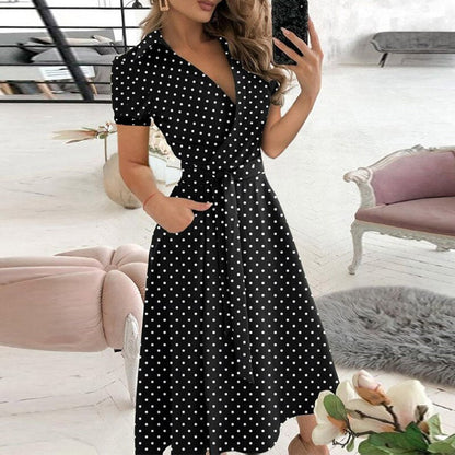 Robe A-Ligne à Nouer Élégante pour Femmes
