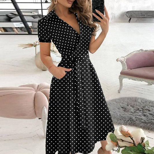 Robe A-Ligne à Nouer Élégante pour Femmes