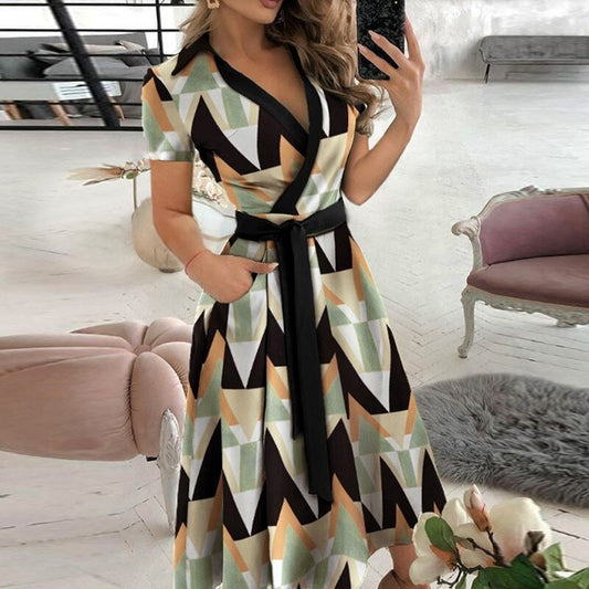 Robe A-Ligne à Nouer Élégante pour Femmes