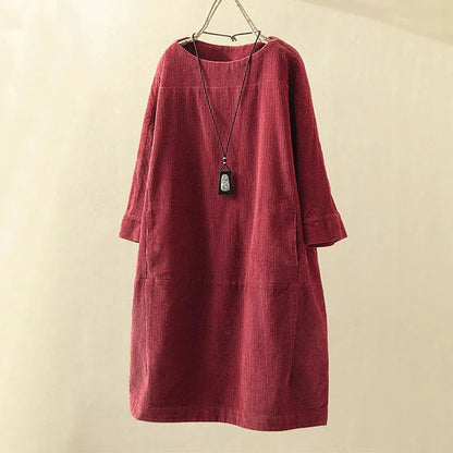 Robe A-line en Velours Côtelé pour Femmes