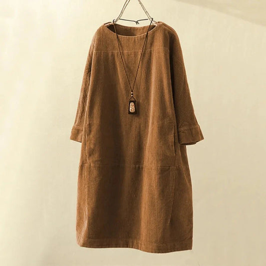 Robe A-line en Velours Côtelé pour Femmes