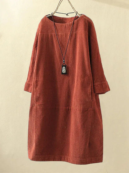 Robe A-line en Velours Côtelé pour Femmes