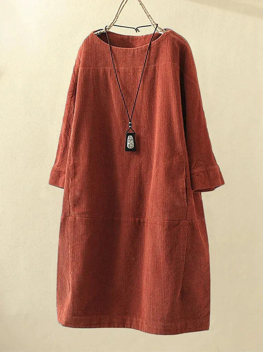 Robe A-line en Velours Côtelé pour Femmes