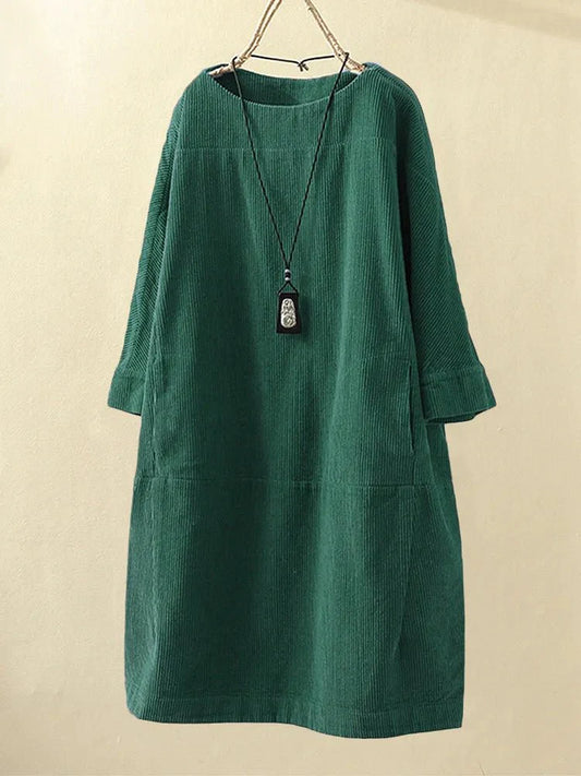 Robe A-line en Velours Côtelé pour Femmes