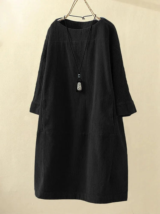 Robe A-line en Velours Côtelé pour Femmes