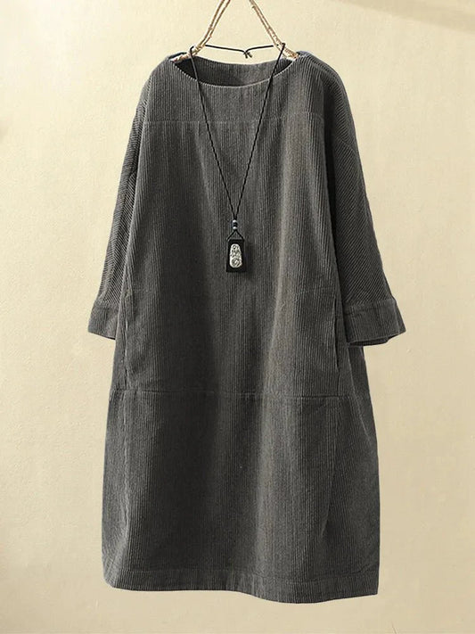 Robe A-line en Velours Côtelé pour Femmes