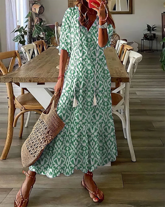 Robe Bohème à Manches Courtes pour Femmes