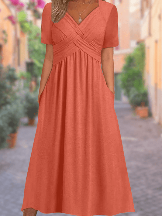 Robe d'Été Élégante à Décolleté pour Femmes