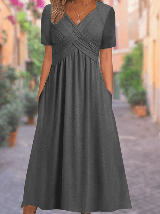 Robe d'Été Élégante à Décolleté pour Femmes