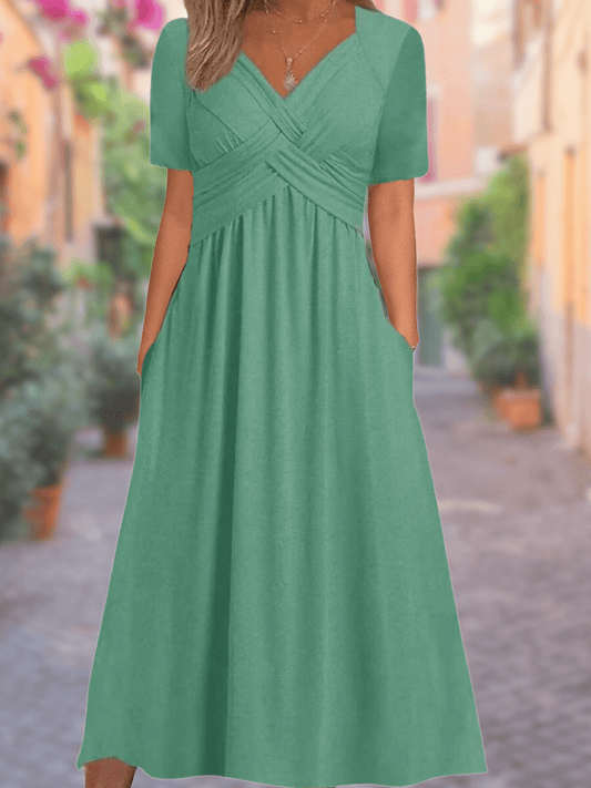 Robe d'Été Élégante à Décolleté pour Femmes