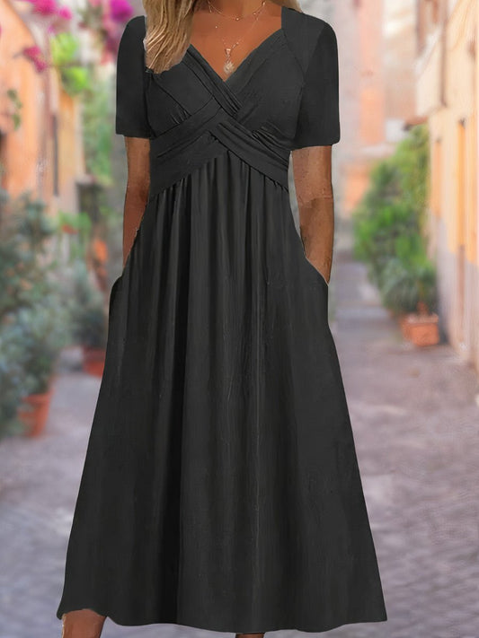 Robe d'Été Élégante à Décolleté pour Femmes