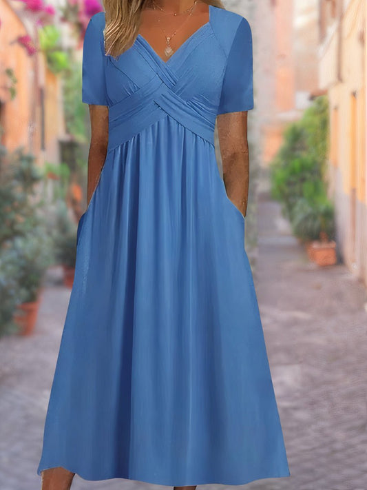 Robe d'Été Élégante à Décolleté pour Femmes