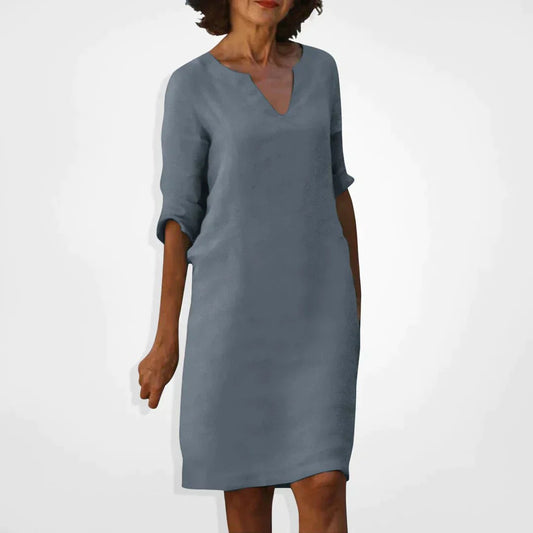 Robe d'Été Élégante avec Décolleté en V pour Femmes