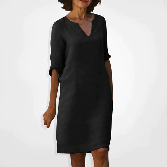 Robe d'Été Élégante avec Décolleté en V pour Femmes