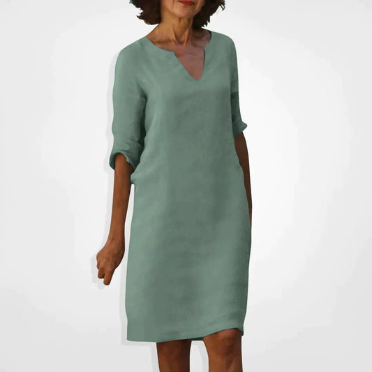 Robe d'Été Élégante avec Décolleté en V pour Femmes