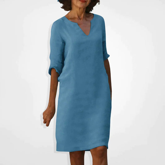 Robe d'Été Élégante avec Décolleté en V pour Femmes