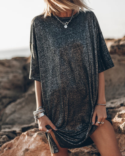 Robe Élégante à Manches Courtes pour Femmes