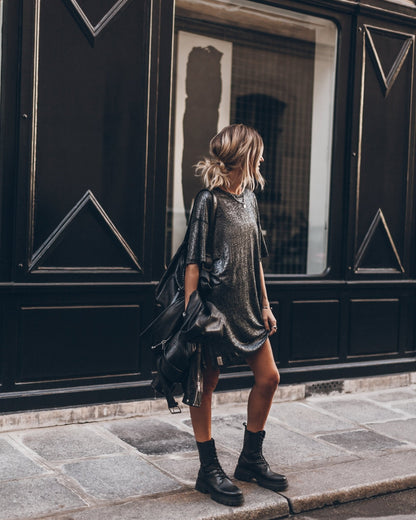 Robe Élégante à Manches Courtes pour Femmes