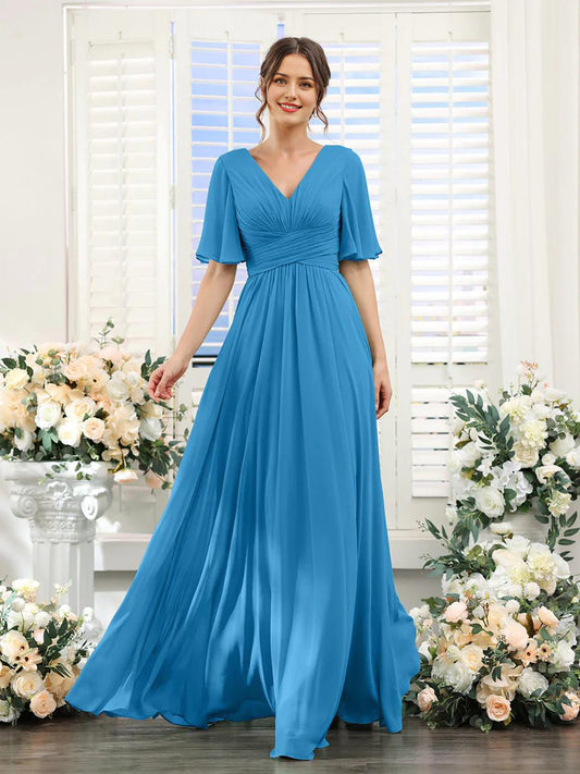 Robe Élégante à V-Ausschnitt pour Femmes