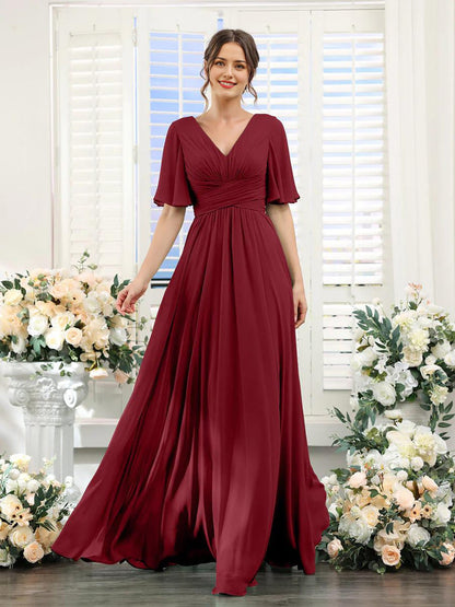 Robe Élégante à V-Ausschnitt pour Femmes