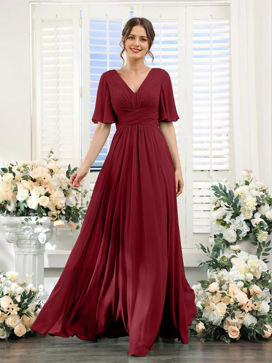 Robe Élégante à V-Ausschnitt pour Femmes