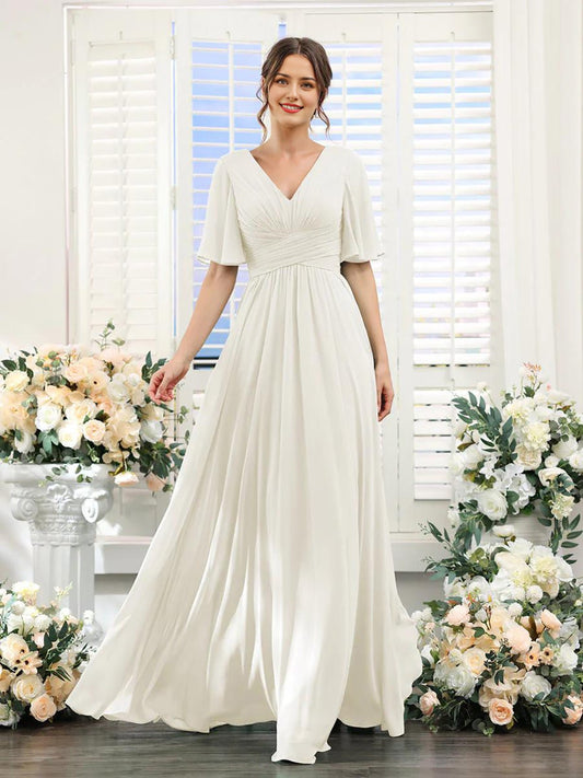 Robe Élégante à V-Ausschnitt pour Femmes