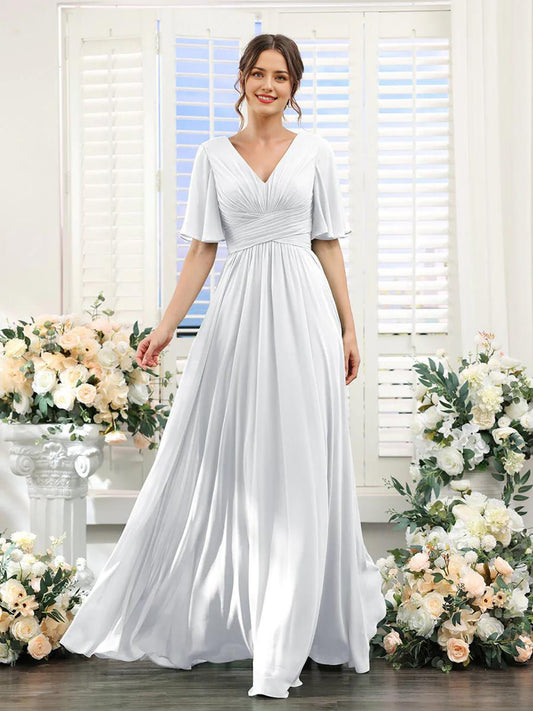Robe Élégante à V-Ausschnitt pour Femmes