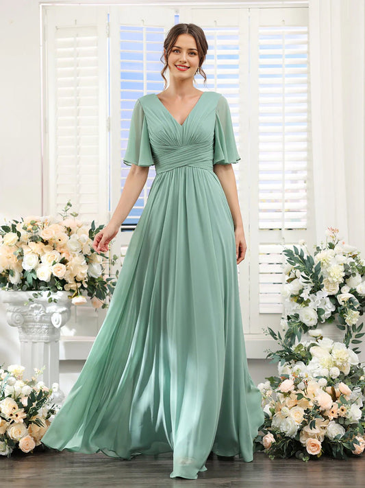 Robe Élégante à V-Ausschnitt pour Femmes