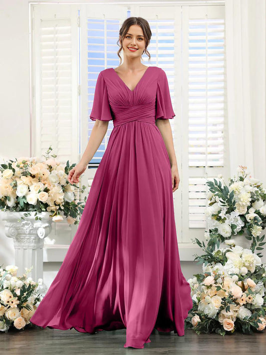 Robe Élégante à V-Ausschnitt pour Femmes