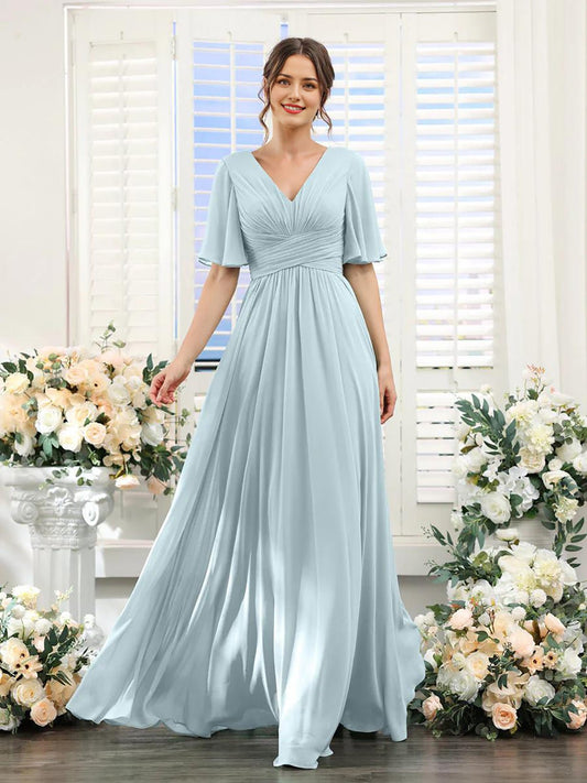 Robe Élégante à V-Ausschnitt pour Femmes