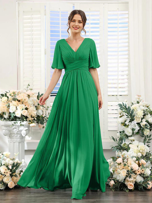 Robe Élégante à V-Ausschnitt pour Femmes