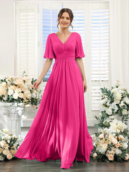 Robe Élégante à V-Ausschnitt pour Femmes