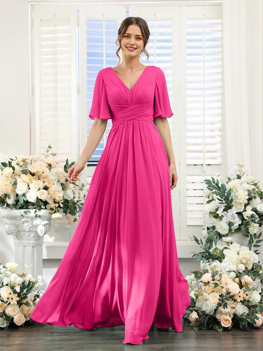 Robe Élégante à V-Ausschnitt pour Femmes