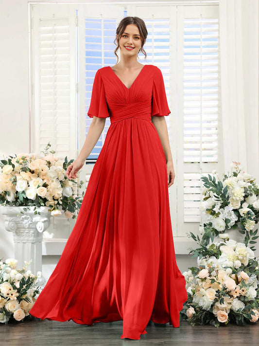 Robe Élégante à V-Ausschnitt pour Femmes