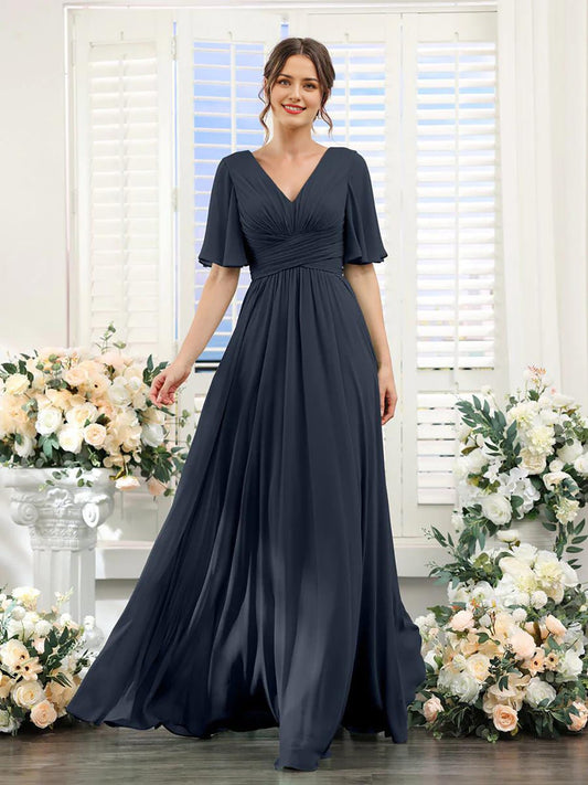 Robe Élégante à V-Ausschnitt pour Femmes