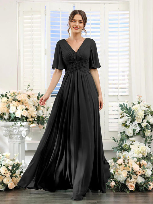 Robe Élégante à V-Ausschnitt pour Femmes